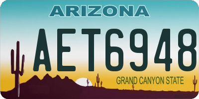 AZ license plate AET6948