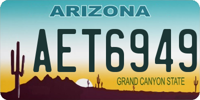 AZ license plate AET6949