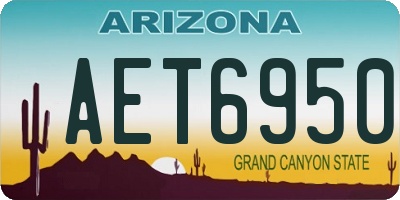AZ license plate AET6950