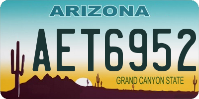AZ license plate AET6952