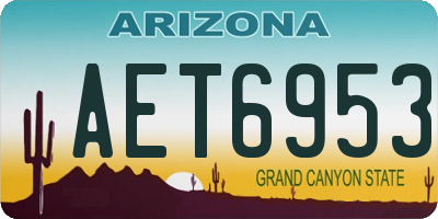 AZ license plate AET6953