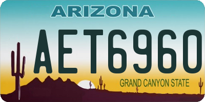 AZ license plate AET6960