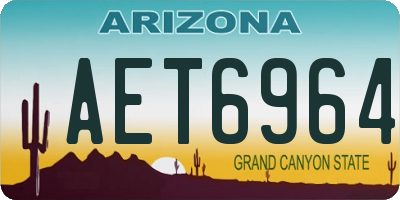 AZ license plate AET6964