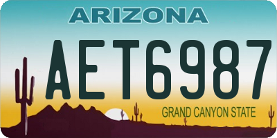 AZ license plate AET6987