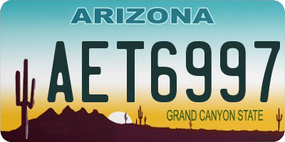 AZ license plate AET6997
