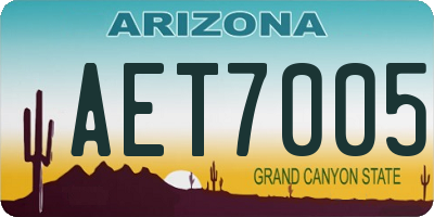 AZ license plate AET7005