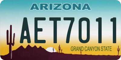 AZ license plate AET7011