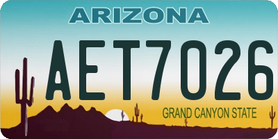 AZ license plate AET7026
