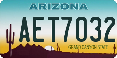 AZ license plate AET7032