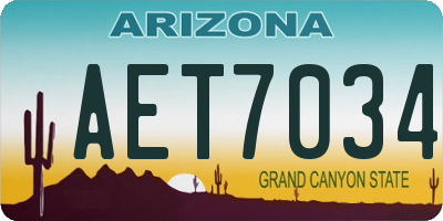 AZ license plate AET7034