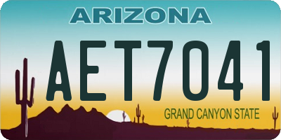 AZ license plate AET7041