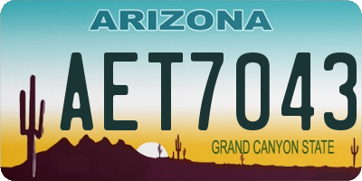 AZ license plate AET7043