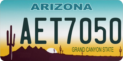 AZ license plate AET7050