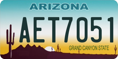 AZ license plate AET7051