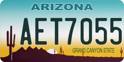 AZ license plate AET7055