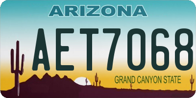 AZ license plate AET7068