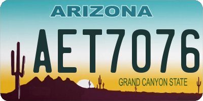 AZ license plate AET7076