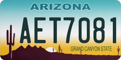AZ license plate AET7081