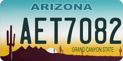 AZ license plate AET7082