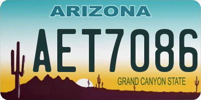 AZ license plate AET7086
