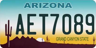 AZ license plate AET7089