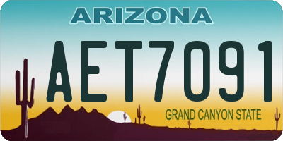 AZ license plate AET7091