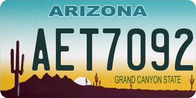 AZ license plate AET7092