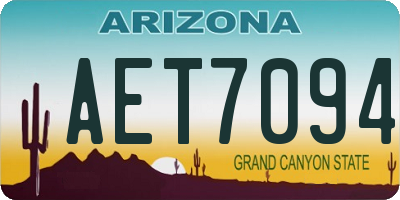 AZ license plate AET7094
