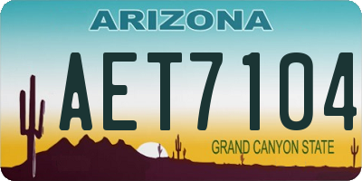 AZ license plate AET7104