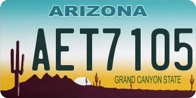 AZ license plate AET7105
