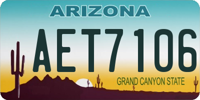 AZ license plate AET7106