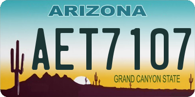 AZ license plate AET7107