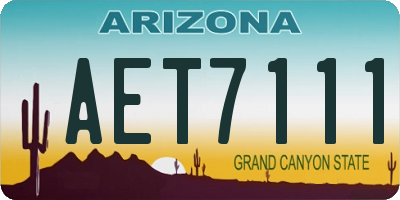 AZ license plate AET7111