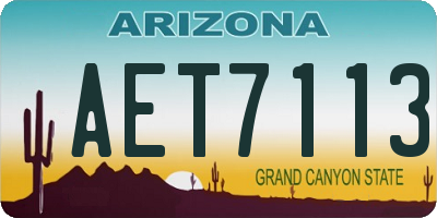 AZ license plate AET7113