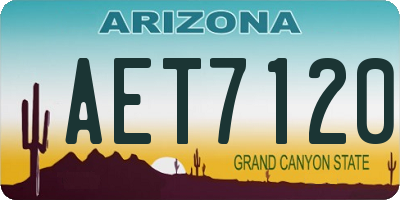AZ license plate AET7120