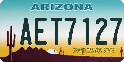 AZ license plate AET7127