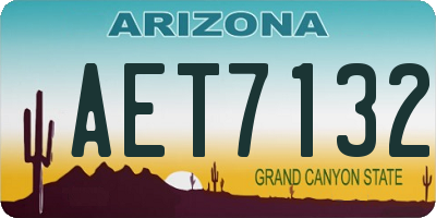 AZ license plate AET7132