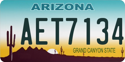 AZ license plate AET7134