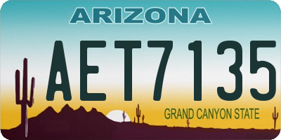 AZ license plate AET7135