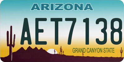 AZ license plate AET7138