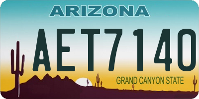 AZ license plate AET7140