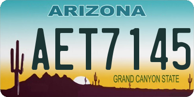 AZ license plate AET7145