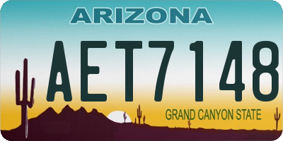 AZ license plate AET7148