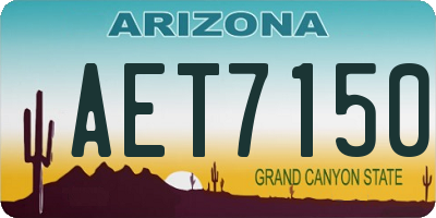 AZ license plate AET7150