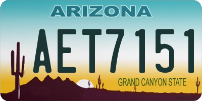 AZ license plate AET7151