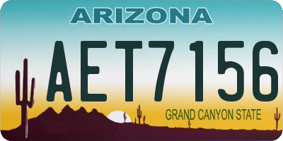 AZ license plate AET7156