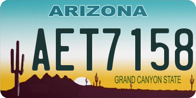 AZ license plate AET7158