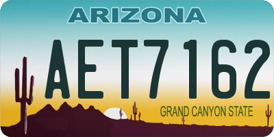 AZ license plate AET7162