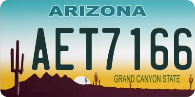 AZ license plate AET7166