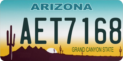AZ license plate AET7168